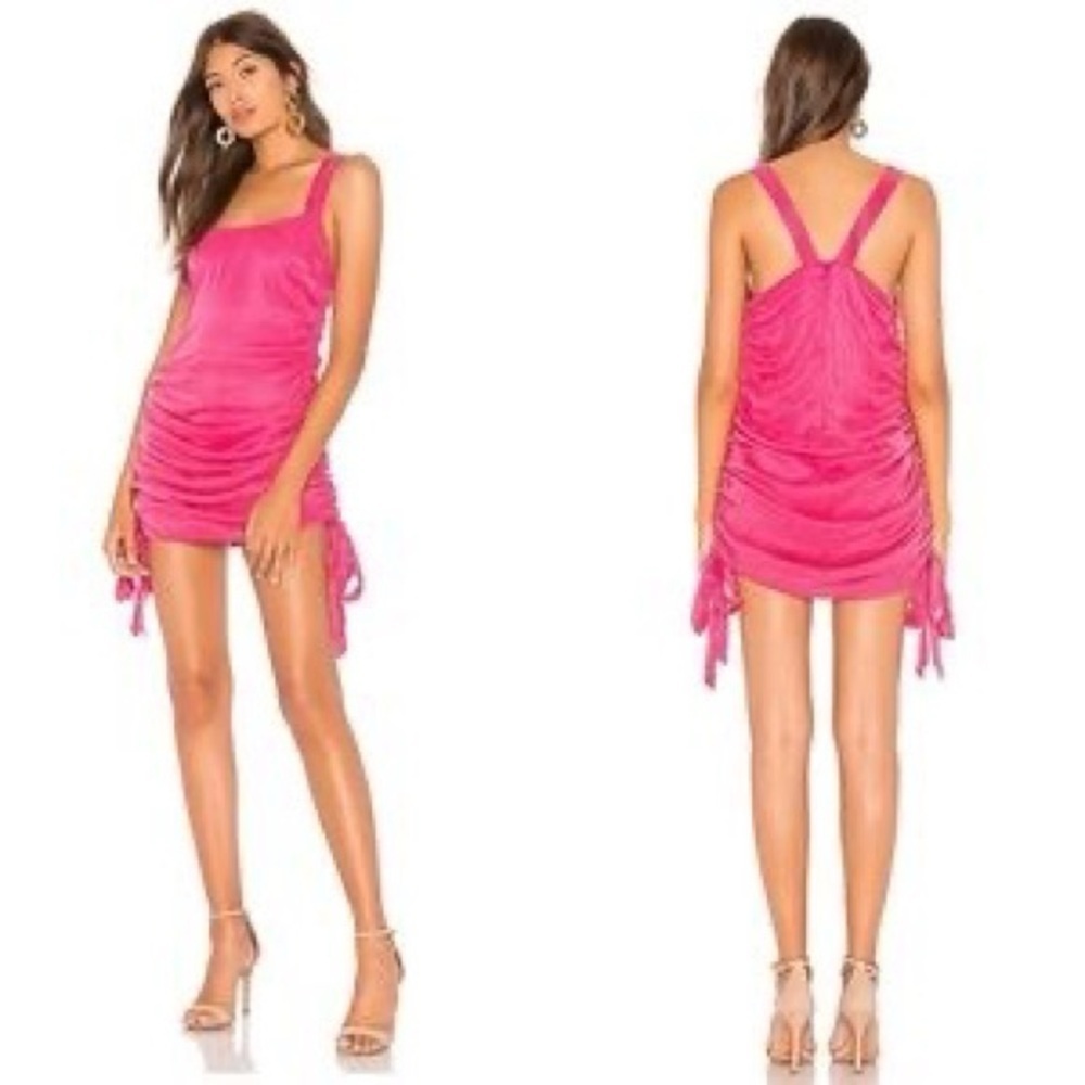 LOVERS AND FRIENDS NWT Tina Ruched Mini Dress in Hot Pink